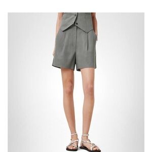 AllSaints Women's Averie Linen Short Grey $219msrp Size 8